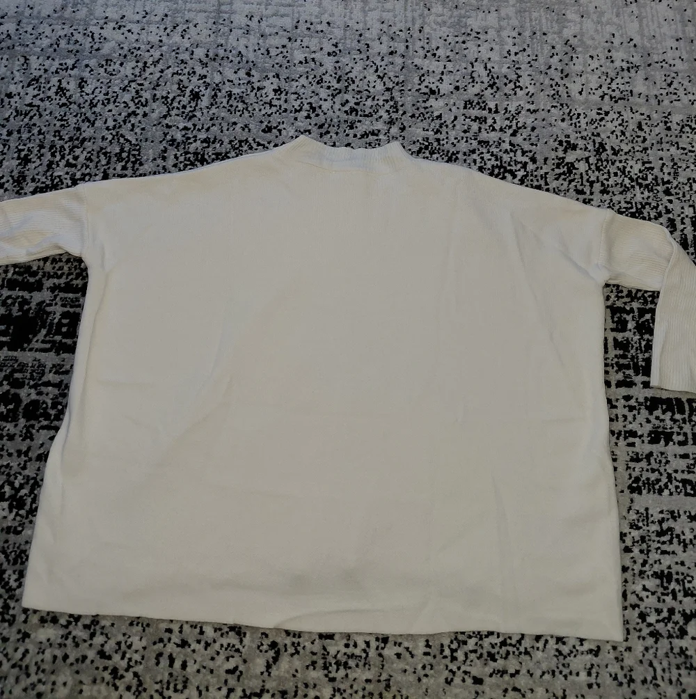 TOUCHE PRIVE Cream Oversized Drop Shoulder Knit Tunic Sweater Standard/One Size - Picture 12 of 12